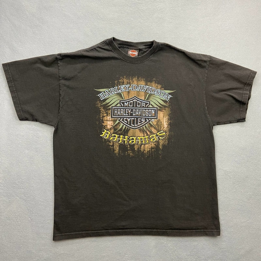 Harley Davidson Bahamas Skull Pirate Mens Size XL Black Short Sleeve T Shirt